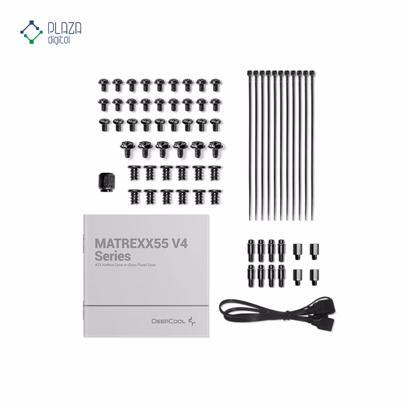 محتویات جعبه کیس کامپیوتر دیپ کول مدل MATREXX 55 MESH V4 پلازا دیجیتال