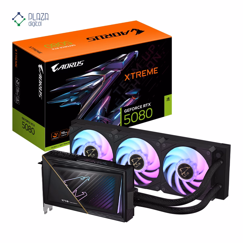 کارت گرافیک گیگابایت مدل AORUS GeForce RTX5080 XTREME WATERFORCE 16GB حافظه 16 گیگابایت پلازادیجیتال