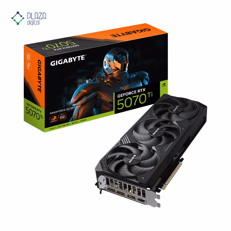 کارت گرافیک گیگابایت مدل GeForce RTX5070 Ti WINDFORCE OC SFF 16GB حافظه 16 گیگابایت پلازادیجیتال