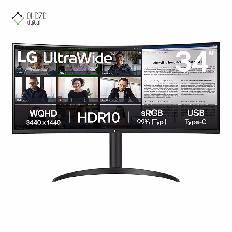 مانیتور ال جی 34 اینچی مدل 34WR55QK-B پلازادیجیتال