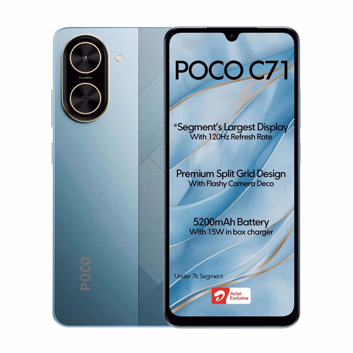 گوشی موبایل پوکو مدل Poco C71 ظرفیت 128 گیگابایت رم 4 گیگابایت آبی پلازا دیجیتال