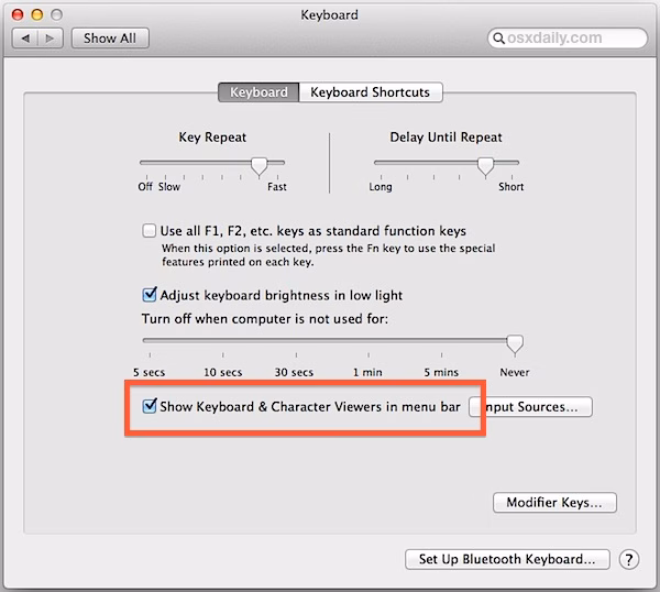 enable virtual keyboad input mac