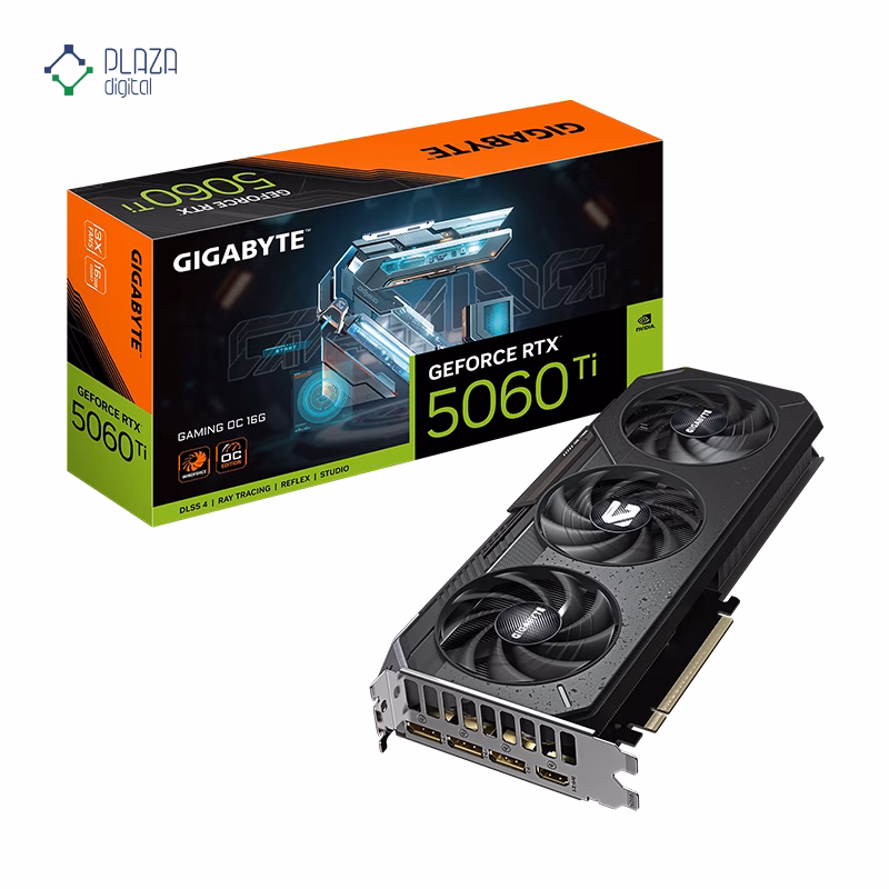 جعبه کارت گرافیک گیگابایت مدل GeForce RTX 5060 Ti GAMING OC 16G حافظه 16 گیگابایت پلازا دیجیتال