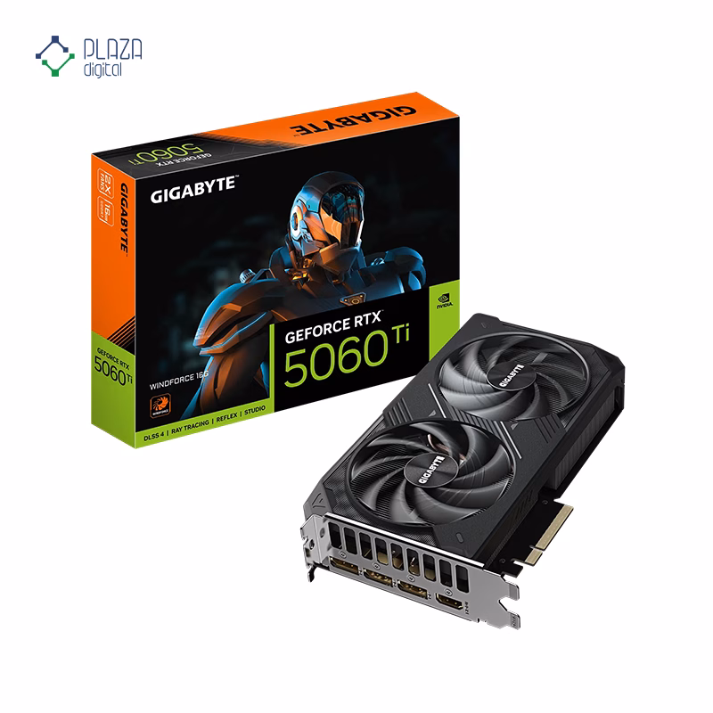 جعبه کارت گرافیک گیگابایت مدل GeForce RTX 5060 Ti WINDFORCE 16G حافظه 16 گیگابایت پلازا دیجیتال