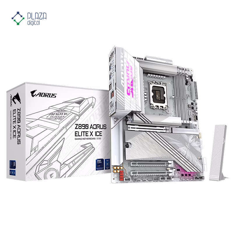 جعبه مادربرد گیگابایت مدل Z890 AORUS ELITE X ICE D5 پلازا دیجیتال