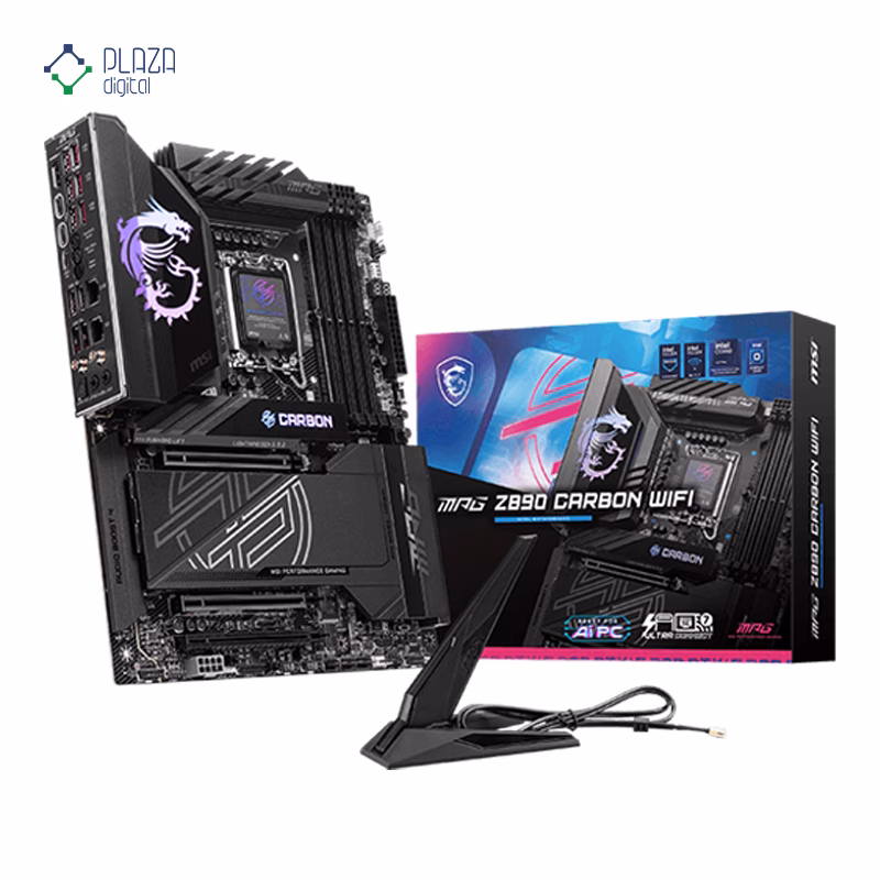 محتویات جعبه مادربرد ام اس آی مدل MPG Z890 CARBON WIFI D5 پلازا دیجیتال