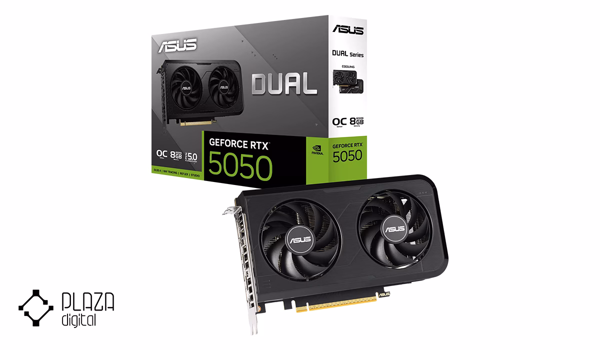 بهترین کارت گرافیک از 40 تا 50 میلیون تومان 15 کارت گرافیک ایسوس مدل Dual GeForce RTX 5050 8GB GDDR6 OC Edition حافظه 8 گیگابایت