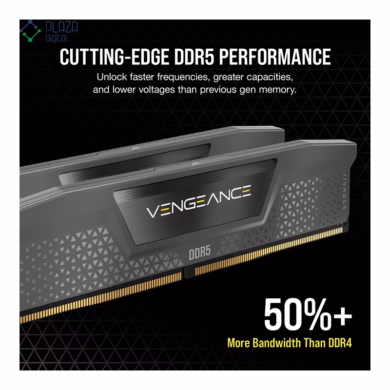 رم کامپیوتر DDR5 کورسیر مدل VENGEANCE AMD EXPO تک کاناله 5200 مگاهرتز CL40 ظرفیت 16 گیگابایت پلازا دیجیتال