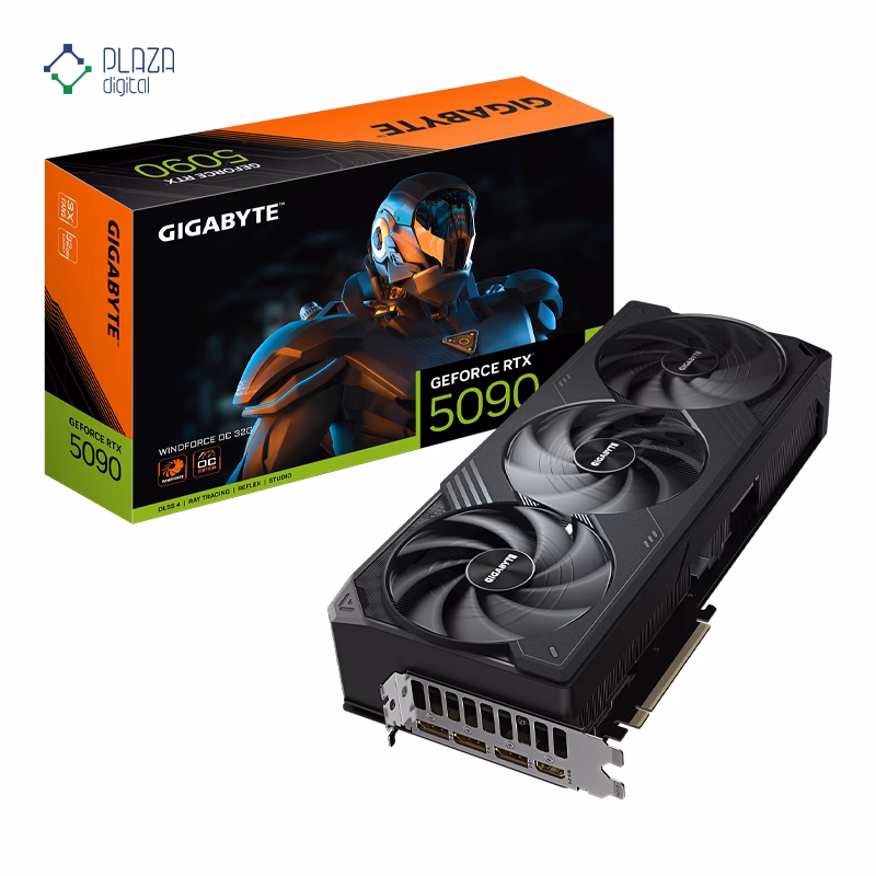 کارت گرافیک گیگابایت مدل GeForce RTX 5090 WINDFORCE OC 32G حافظه 32 گیگابایت پلازادیجیتال