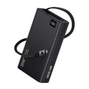 پاوربانک گرین لاین مدل Retractable ظرفیت 10000 میلی آمپر ساعت مشکی پلازادیجیتال