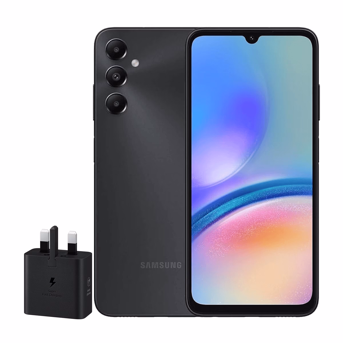 گوشی موبایل سامسونگ مدل Galaxy A05s ظرفیت 64 گیگابایت رم 4 گیگابایت – چین همراه شارژر 25 وات سامسونگ مشکی پلازادیجیتال