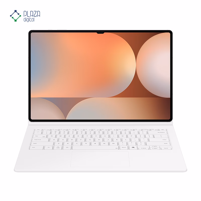 کیف کلاسوری کیبورد دار سامسونگ مدل Book Cover Keyboard مناسب برای تبلت Galaxy Tab S10 Ultra رنگ سفید پلازا دیجیتال