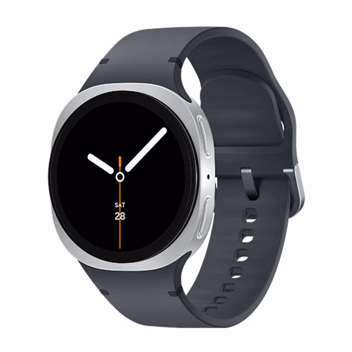 ساعت هوشمند سامسونگ مدل Galaxy Watch 8 40mm بدنه نقره ای بدند مشکی پلازادیجیتال