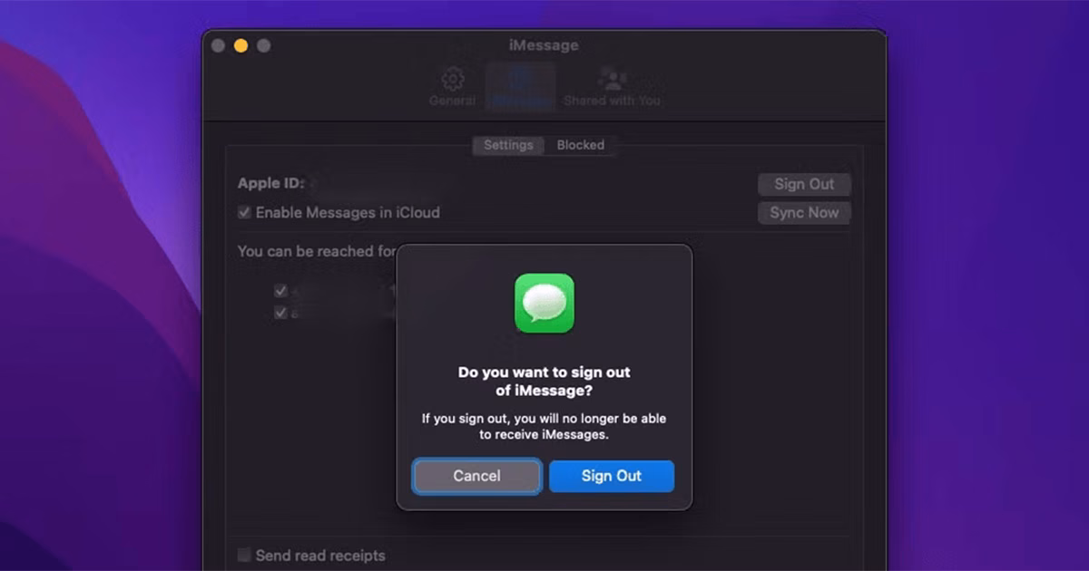 نحوه خروج از Messages