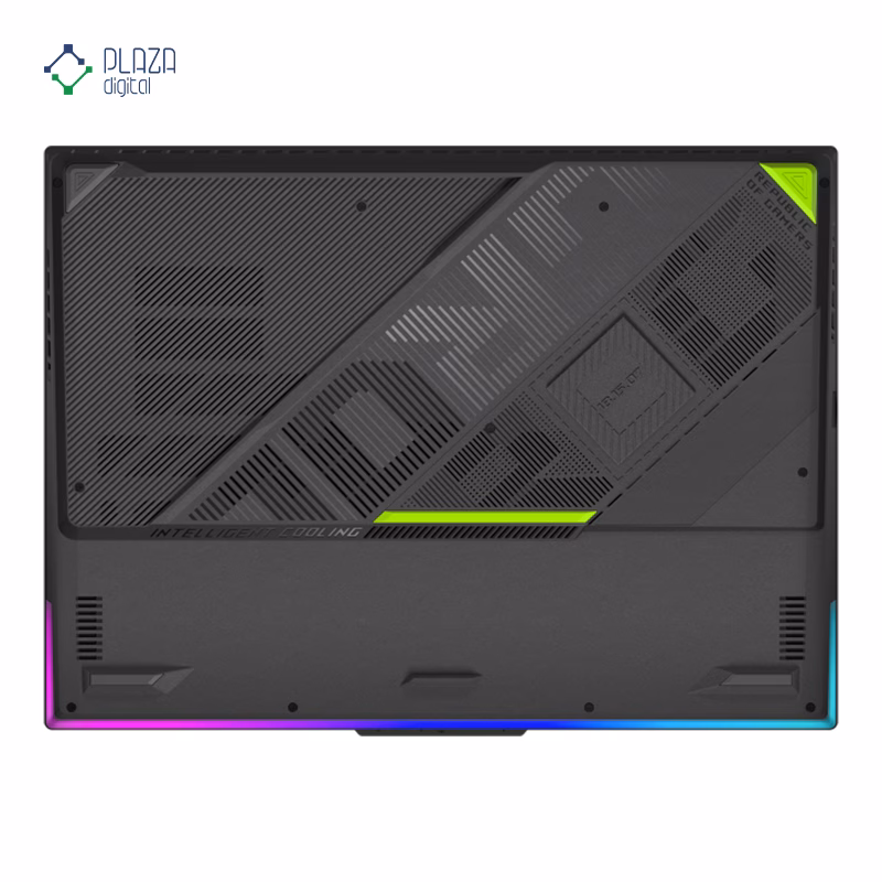 نمای زیر لپ تاپ ایسوس 18 اینچی مدل ROG Strix G18 G814JIR i9 14900HX 16GB 512GB RTX4070 پلازا دیجیتال