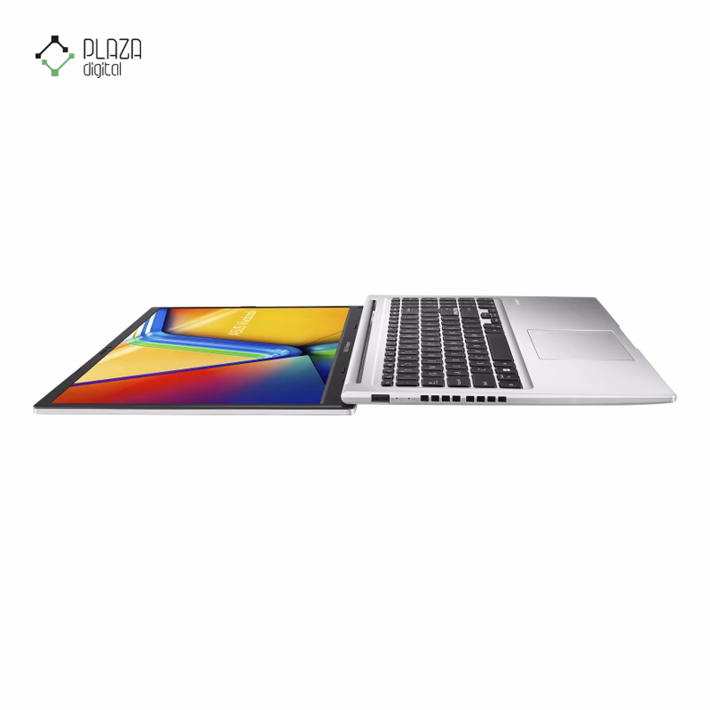 نمای باز شده لپ تاپ ایسوس 15.6 اینچی مدل VivoBook R1502VA i7 13620H 32GB 2TB Iris Xe رنگ نقره ای پلازا دیجیتال