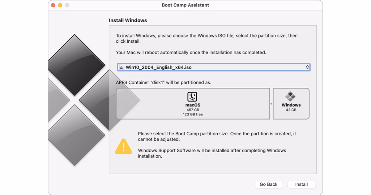 مراحل نصب ویندوز ۱۰ روی مک اینتل با Boot Camp