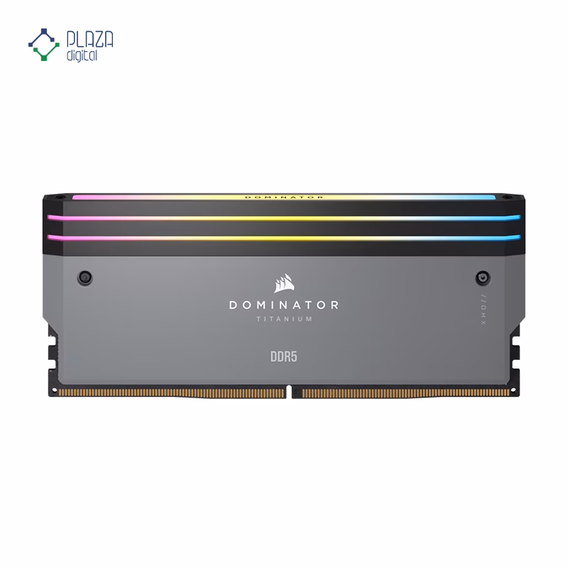 رم کامپیوتر DDR5 کورسیر مدل DOMINATOR TITANIUM RGB AMD EXPO دو کاناله 6000 مگاهرتز CL30 ظرفیت 32 گیگابایت پلازا دیجیتال