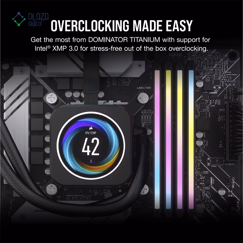 رم کامپیوتر DDR5 کورسیر مدل DOMINATOR TITANIUM RGB دو کاناله 8000 مگاهرتز CL38 ظرفیت 48 گیگابایت پلازا دیجیتال