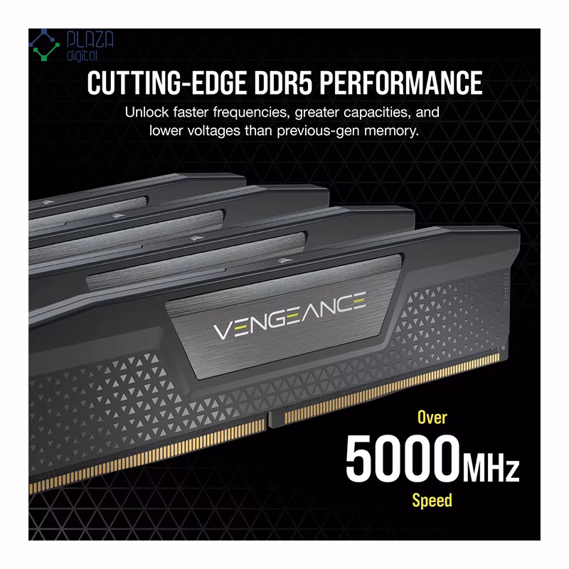 رم کامپیوتر DDR5 کورسیر مدل VENGEANCE دو کاناله 6000 مگاهرتز CL40 ظرفیت 64 گیگابایت پلازا دیجیتال