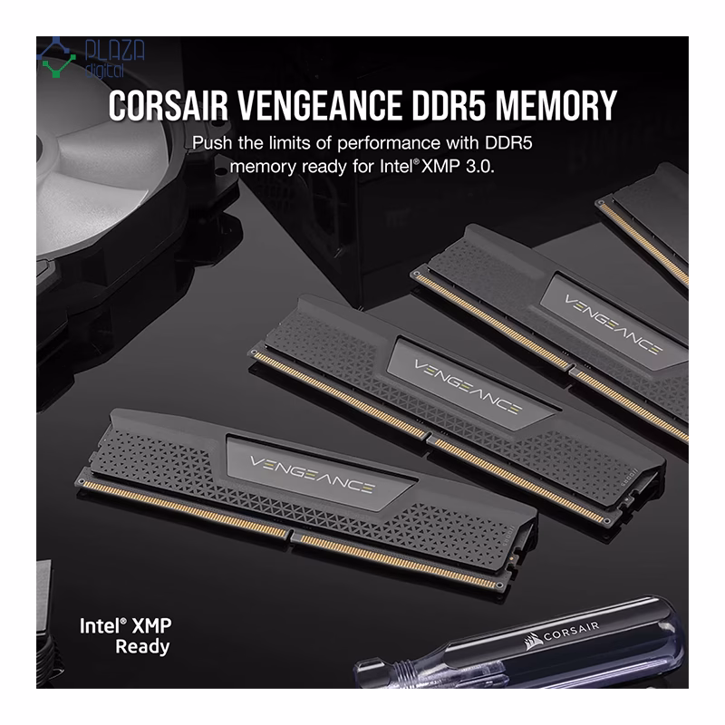 رم کامپیوتر DDR5 کورسیر مدل VENGEANCE دو کاناله 6000 مگاهرتز CL40 ظرفیت 64 گیگابایت پلازا دیجیتال