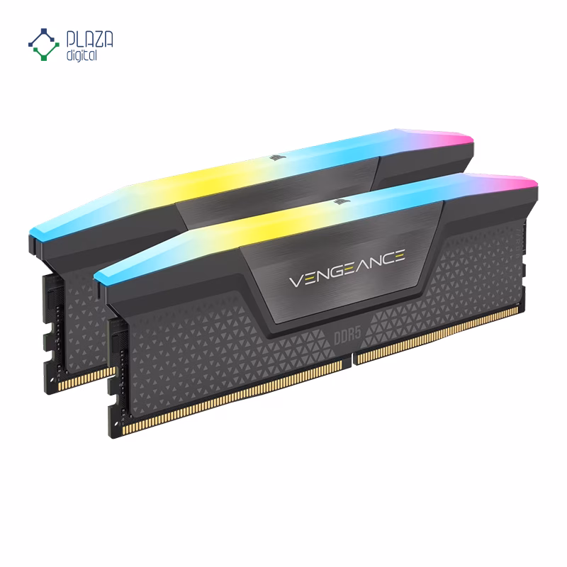 رم کامپیوتر DDR5 کورسیر مدل VENGEANCE RGB AMD EXPO دو کاناله 5600 مگاهرتز CL40 ظرفیت 32 گیگابایت پلازا دیجیتال