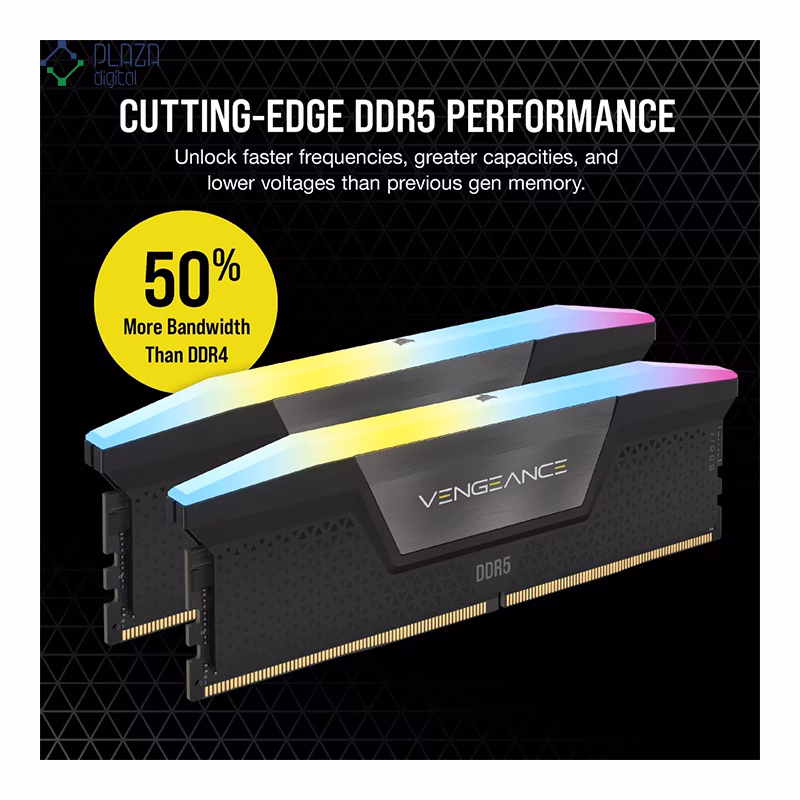 رم کامپیوتر DDR5 کورسیر مدل VENGEANCE RGB دو کاناله 7000 مگاهرتز CL36 ظرفیت 48 گیگابایت پلازا دیجیتال