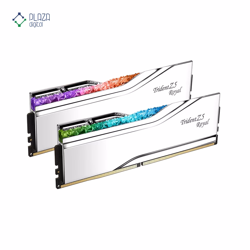رم کامپیوتر DDR5 جی اسکیل مدل Trident Z5 Royal دو کاناله 6400 مگاهرتز CL32 ظرفیت 32 گیگابایت پلازا دیجیتال