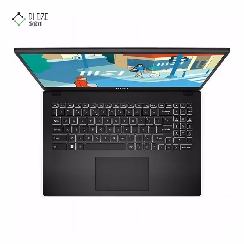نمای کیبورد لپ تاپ ام اس ای 15.6 اینچی مدل Modern 15 B12MO i3 1215U 8GB 1TB UHD پلازا دیجیتال