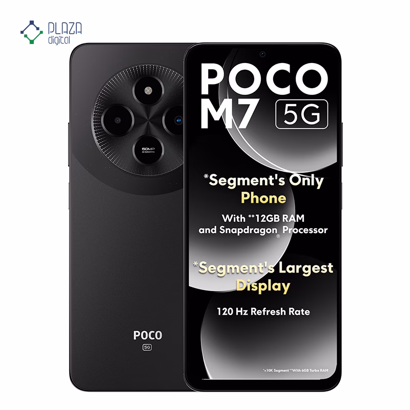 پشت گوشی موبایل پوکو مدل M7 5G ظرفیت 128 گیگابایت رم 6 گیگابایت رنگ مشکی پلازا دیجیتال