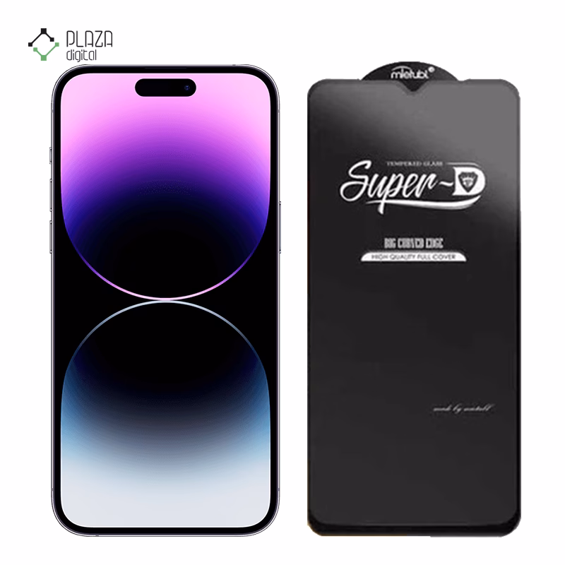 گلس شیشه ای گوشی اپل iPhone 14 Pro میتوبل مدل Super D پلازادیجیتال