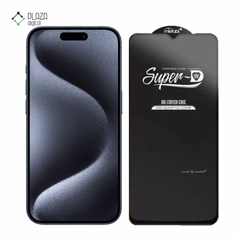 گلس شیشه ای گوشی اپل iPhone 15 Pro Max ریکوو مدل Super D پلازادیجیتال