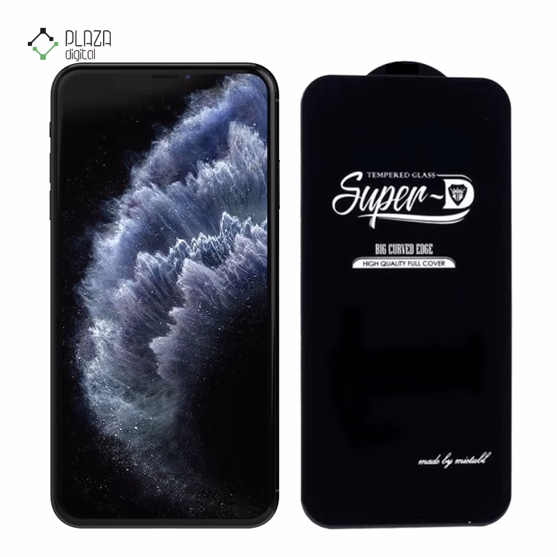 گلس شیشه ای گوشی اپل iPhone 11 Pro Max مدل Super D پلازادیجیتال
