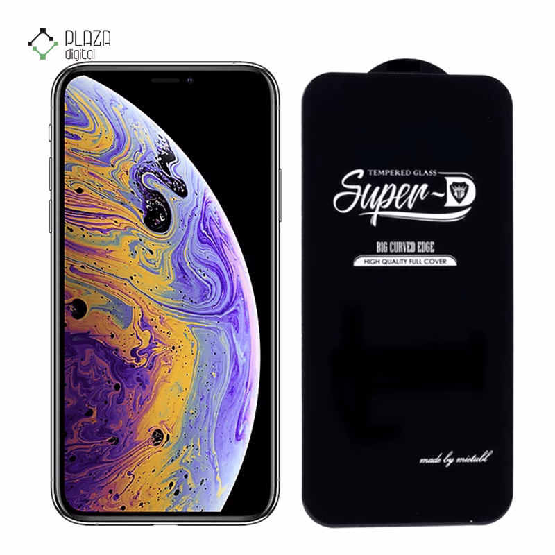 گلس شیشه ای گوشی اپل iPhone X-Xs مدل Super D پلازادیجیتال