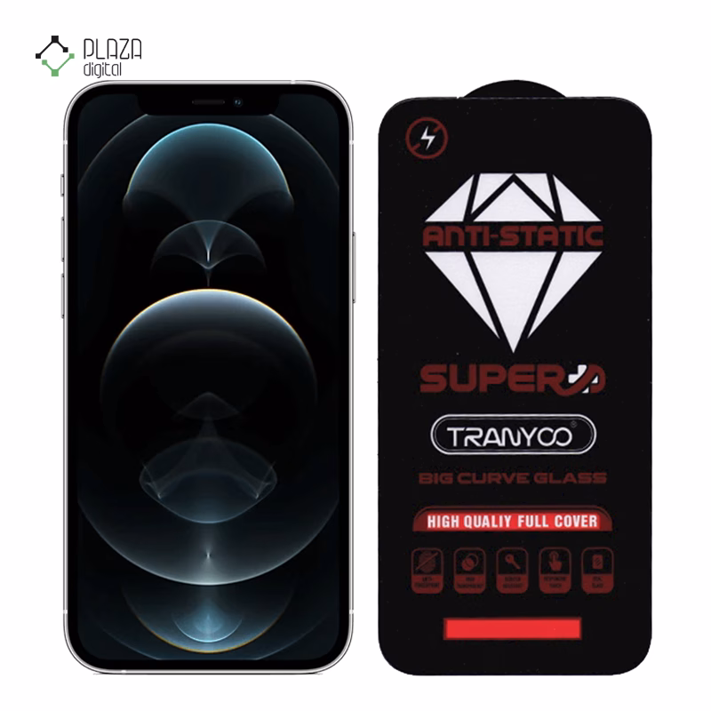گلس شیشه ای گوشی اپل iPhone 12 Pro Max ترانیو مدل Super D پلازادیجیتال