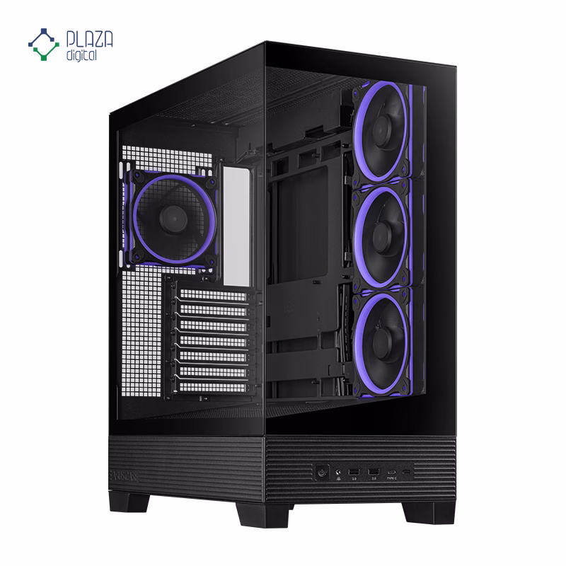 کیس کامپیوتر گیمینگ ایسوس مدل A31 PLUS رنگ مشکی پلازا دیجیتال