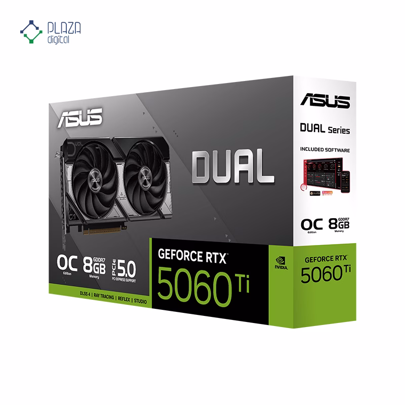 جعبه کارت گرافیک ایسوس مدل Dual GeForce RTX 5060 Ti 8GB GDDR7 OC Edition حافظه 8 گیگابایت پلازا دیجیتال