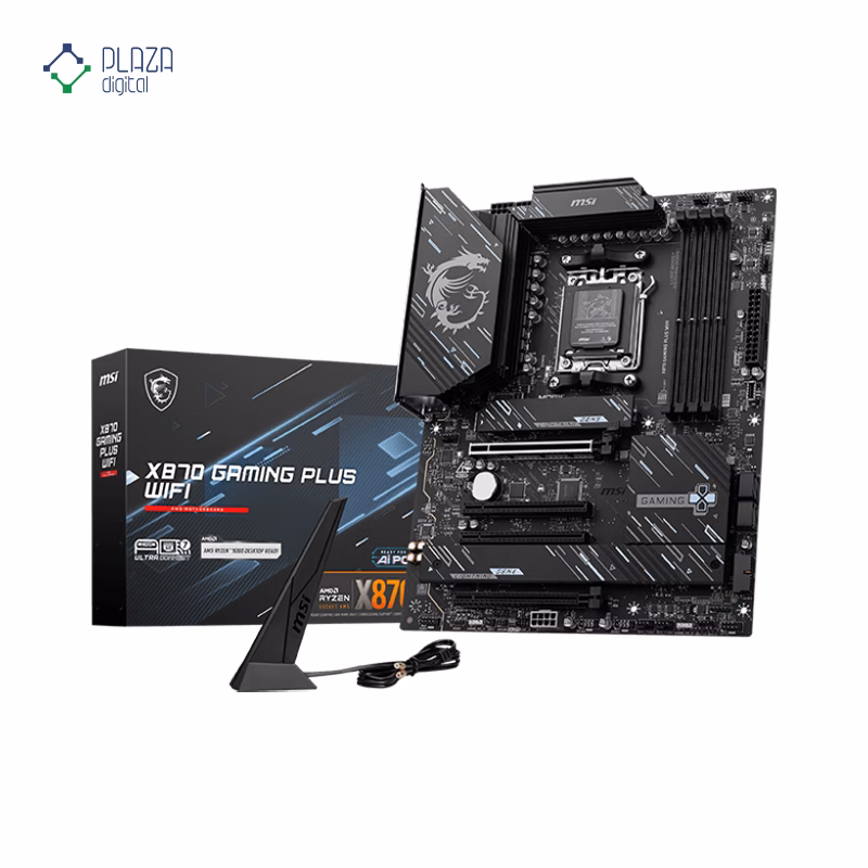 جعبه مادربرد ام اس آی مدل X870 GAMING PLUS WIFI D5 پلازا دیجیتال