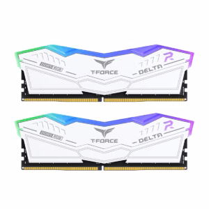 رم کامپیوتر DDR5 تیم گروپ مدل T-Force Delta RGB دو کاناله 5600 مگاهرتز CL38 ظرفیت 32 گیگابایت رنگ سفید پلازا دیجیتال