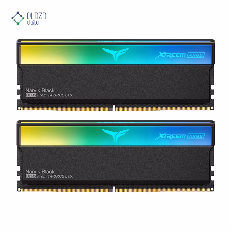 رم کامپیوتر DDR5 تیم گروپ مدل T-Force XTREEM ARGB دو کاناله 6400 مگاهرتز CL34 ظرفیت 64 گیگابایت پلازا دیجیتال