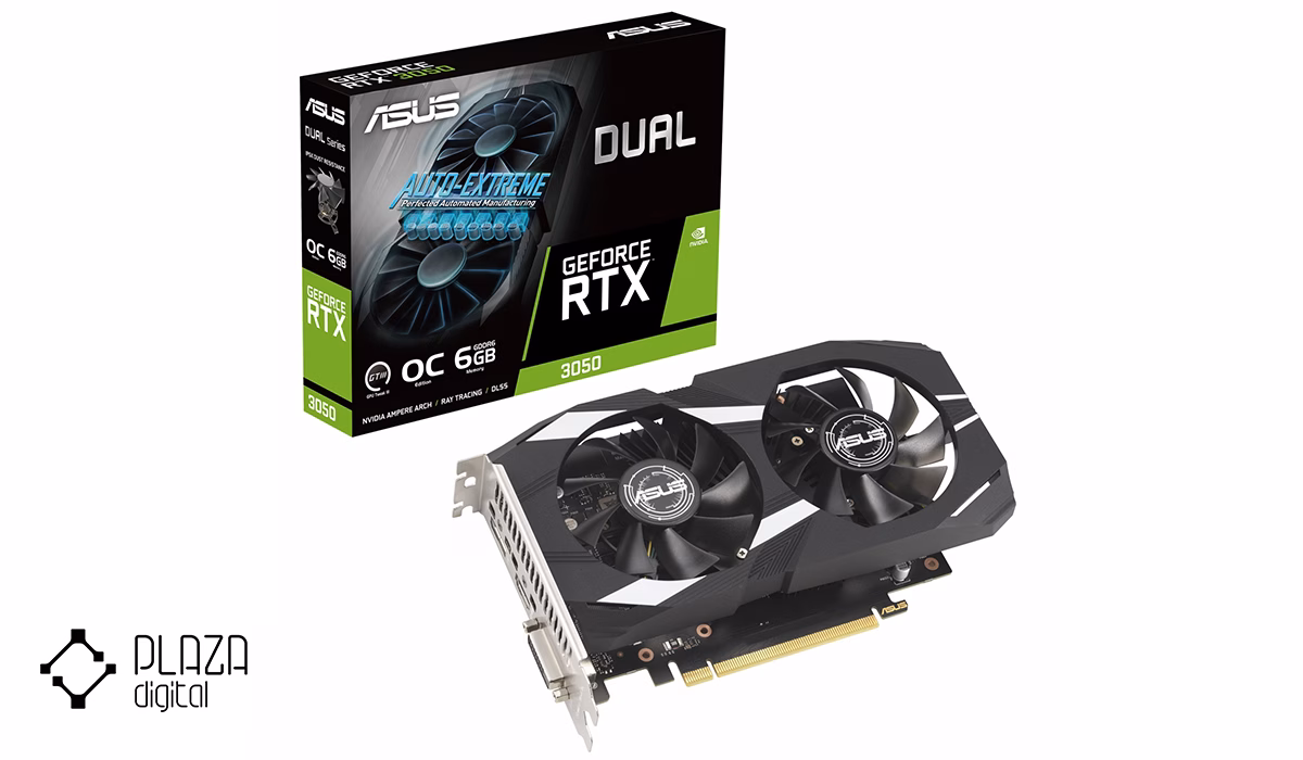 بهترین کارت گرافیک های کامپیوتر PC از اقتصادی تا بالارده 26 کارت گرافیک ایسوس مدل Dual GeForce RTX 3050 OC حافظه 6 گیگابایت