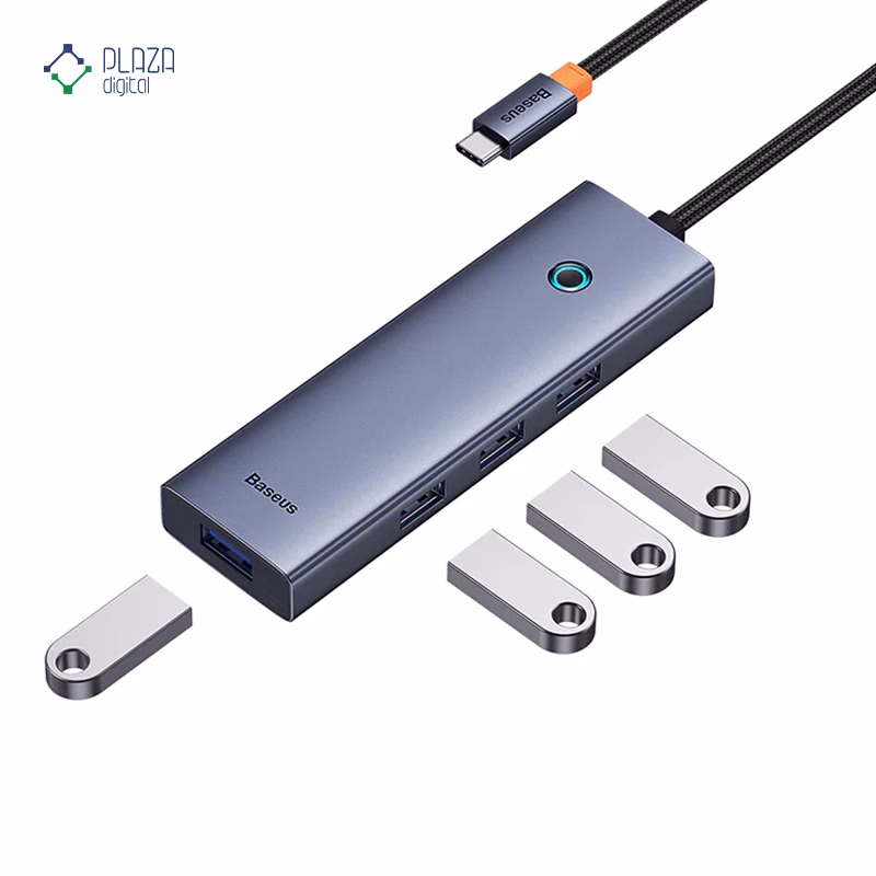 هاب Type-C باسئوس 4 پورت مدل Flite Series B0005280A813-00 پلازادیجیتال