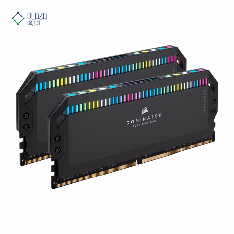 رم کامپیوتر DDR5 کورسیر مدل DOMINATOR PLATINUM RGB دو کاناله 6000 مگاهرتز CL40 ظرفیت 32 گیگابایت پلازا دیجیتال