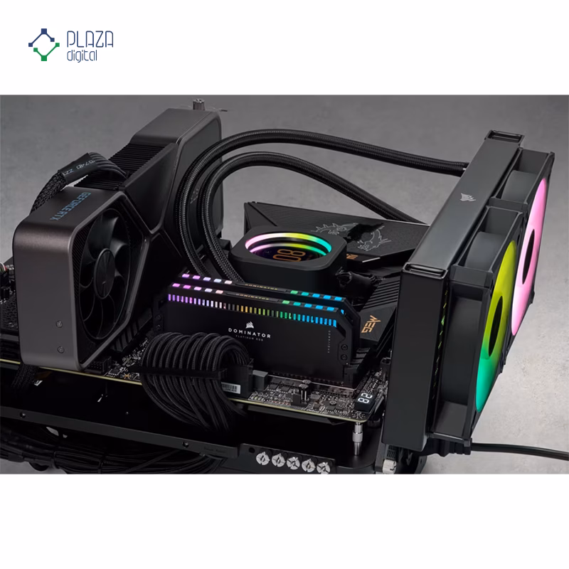 رم کامپیوتر DDR5 کورسیر مدل DOMINATOR PLATINUM RGB دو کاناله 6000 مگاهرتز CL40 ظرفیت 32 گیگابایت پلازا دیجیتال