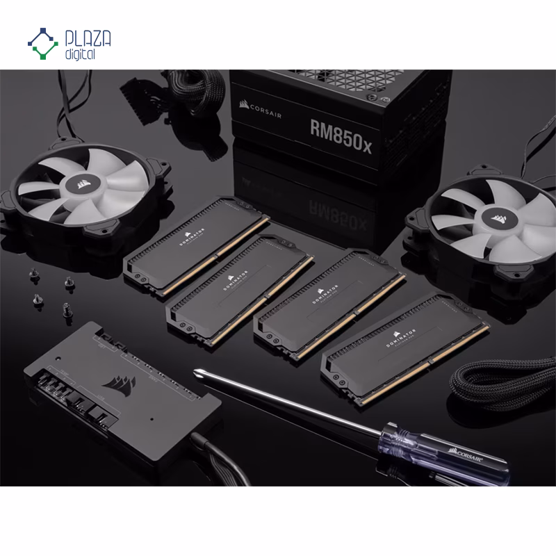 رم کامپیوتر DDR5 کورسیر مدل DOMINATOR PLATINUM RGB دو کاناله 6000 مگاهرتز CL40 ظرفیت 32 گیگابایت پلازا دیجیتال