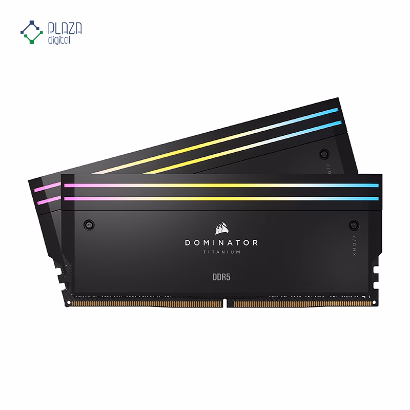 رم کامپیوتر DDR5 کورسیر مدل DOMINATOR TITANIUM RGB دو کاناله 7200 مگاهرتز CL40 ظرفیت 48 گیگابایت پلازا دیجیتال