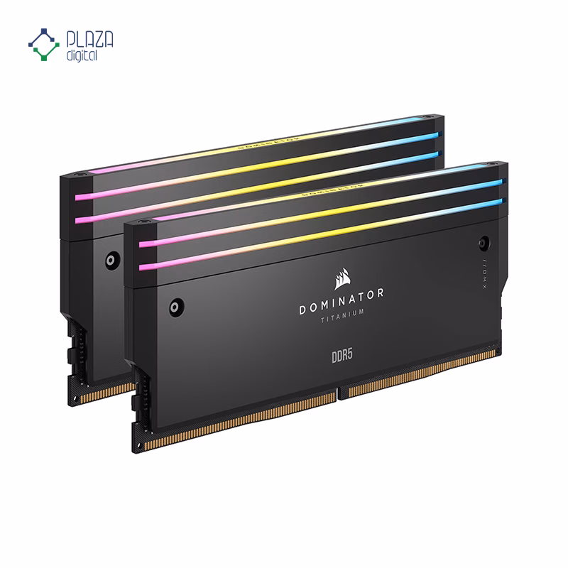 رم کامپیوتر DDR5 کورسیر مدل DOMINATOR TITANIUM RGB دو کاناله 7200 مگاهرتز CL40 ظرفیت 48 گیگابایت پلازا دیجیتال