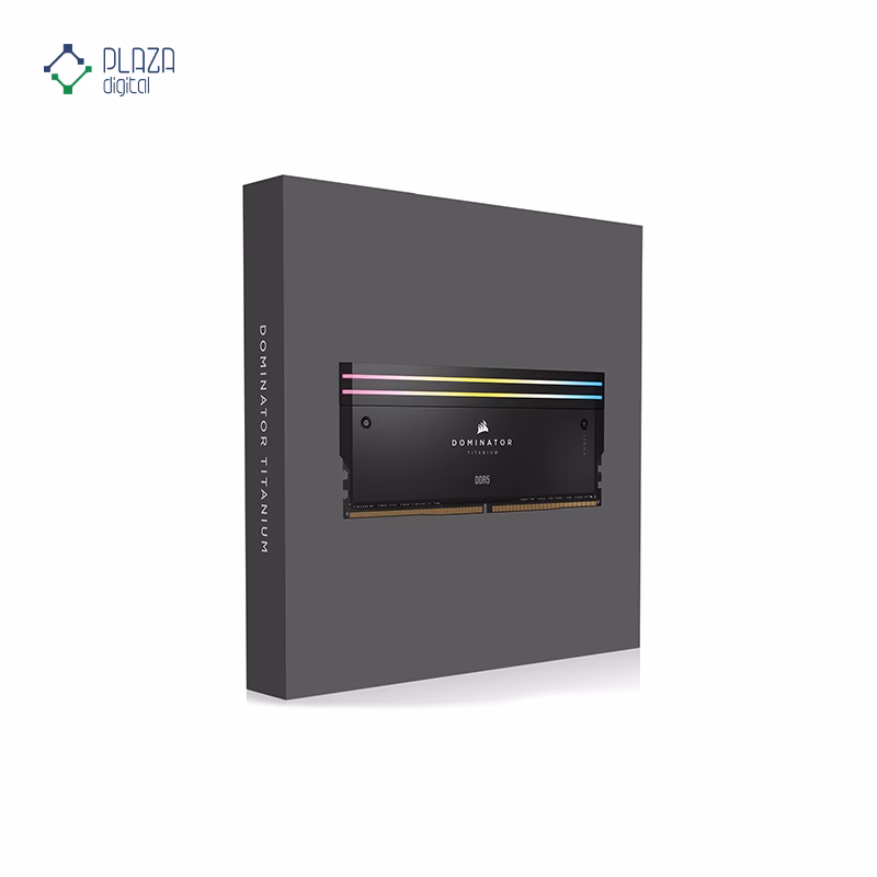 جعبه رم کامپیوتر DDR5 کورسیر مدل DOMINATOR TITANIUM RGB دو کاناله 7200 مگاهرتز CL40 ظرفیت 48 گیگابایت پلازا دیجیتال