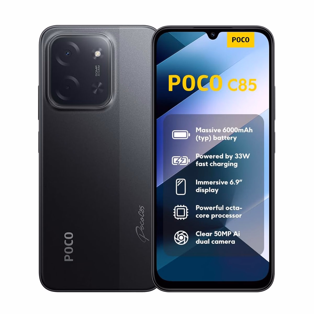 گوشی موبایل پوکو مدل C85 4G ظرفیت 256 گیگابایت رم 8 گیگابایت رنگ مشکی پلازا دیجیتال