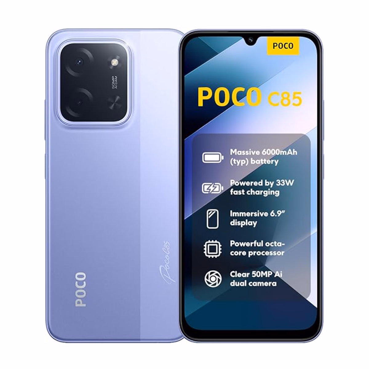 گوشی موبایل پوکو مدل C85 4G ظرفیت 256 گیگابایت رم 8 گیگابایت رنگ بنفش پلازا دیجیتال